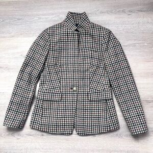 J. Crew Regent Wool Houndstooth Blazer 4P Luxury Fabric Moon England